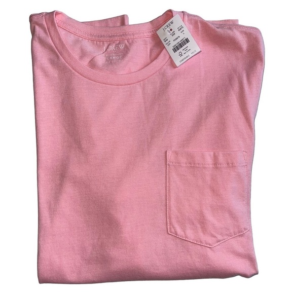 J. Crew Men’s size Large Pocket Tee Slim Heathered Washed T-Shirt cool Pink NWT - Picture 7 of 9